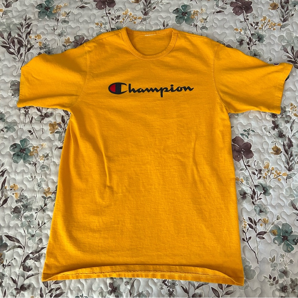 Yellow Vintage Champion Tee Men’s Small